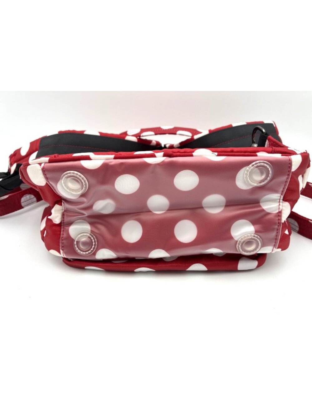 Lug Mini Puddle Jumper Backpack Crimson Large Dot Multi-Pocket Design Red White - Picture 10 of 16